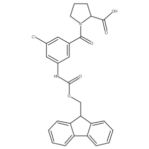 (2R)-1-[3-chloro-5-({[(9H-fluoren-9-yl)methoxy]carbonyl}amino)benzoyl]pyrrolidine-2-carboxylic acid Structure