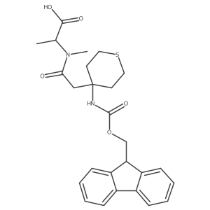 (2S)-2-{2-[4-({[(9H-fluoren-9-yl)methoxy]carbonyl}amino)thian-4-yl]-N-methylacetamido}propanoic acid结构式