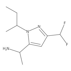 (1R)-1-[1-(butan-2-yl)-3-(difluoromethyl)-1H-pyrazol-5-yl]ethan-1-amine Structure