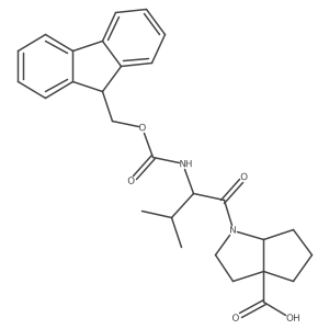 1-[2-({[(9H-fluoren-9-yl)methoxy]carbonyl}amino)-3-methylbutanoyl]-octahydrocyclopenta[b]pyrrole-3a-carboxylic acid Structure