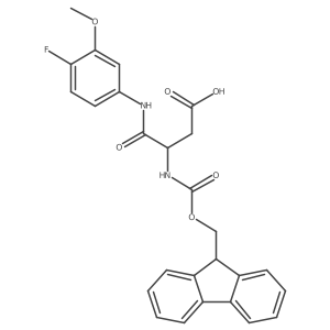 3-({[(9H-fluoren-9-yl)methoxy]carbonyl}amino)-3-[(4-fluoro-3-methoxyphenyl)carbamoyl]propanoic acid结构式