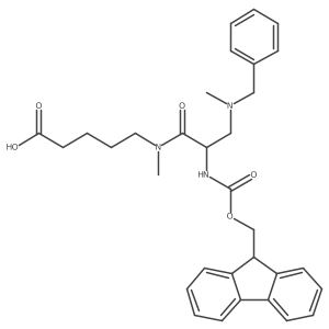 5-{3-[benzyl(methyl)amino]-2-({[(9H-fluoren-9-yl)methoxy]carbonyl}amino)-N-methylpropanamido}pentanoic acid Structure