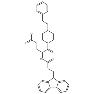 5-[4-(benzyloxy)piperidin-1-yl]-4-({[(9H-fluoren-9-yl)methoxy]carbonyl}amino)-5-oxopentanoic acid Structure