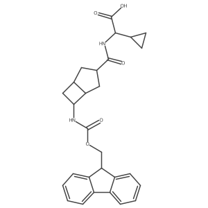 2-cyclopropyl-2-{[6-({[(9H-fluoren-9-yl)methoxy]carbonyl}amino)bicyclo[3.2.0]heptan-3-yl]formamido}acetic acid Structure