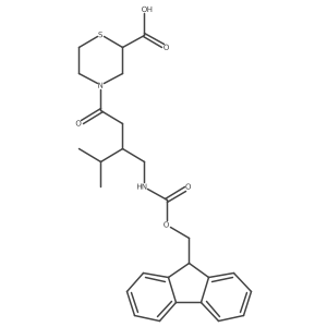 4-{3-[({[(9H-fluoren-9-yl)methoxy]carbonyl}amino)methyl]-4-methylpentanoyl}thiomorpholine-2-carboxylic acid结构式