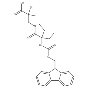 3-[2-ethyl-2-({[(9H-fluoren-9-yl)methoxy]carbonyl}amino)butanamido]-2-hydroxy-2-methylpropanoic acid结构式