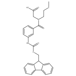 2-{1-[3-({[(9H-fluoren-9-yl)methoxy]carbonyl}amino)phenyl]-N-[2-(methylsulfanyl)ethyl]formamido}acetic acid Structure