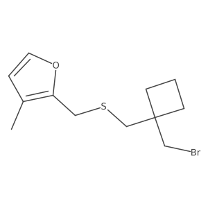 2-[({[1-(Bromomethyl)cyclobutyl]methyl}sulfanyl)methyl]-3-methylfuran Structure
