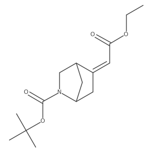 tert-butyl (5Z)-5-(2-ethoxy-2-oxoethylidene)-2-azabicyclo[2.2.1]heptane-2-carboxylate结构式