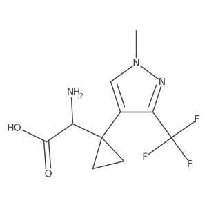 2-amino-2-{1-[1-methyl-3-(trifluoromethyl)-1H-pyrazol-4-yl]cyclopropyl}acetic acid Structure