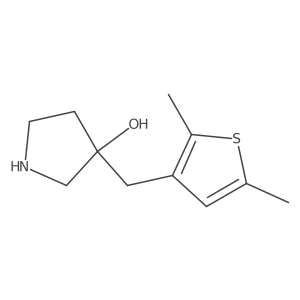 3-[(2,5-Dimethylthiophen-3-yl)methyl]pyrrolidin-3-ol结构式