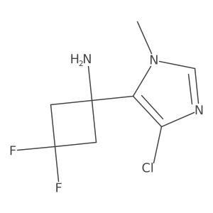 1-(4-chloro-1-methyl-1H-imidazol-5-yl)-3,3-difluorocyclobutan-1-amine结构式