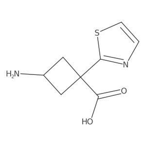 3-Amino-1-(1,3-thiazol-2-yl)cyclobutane-1-carboxylic acid结构式