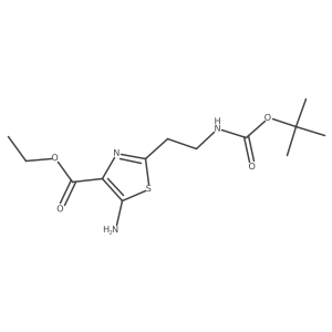 Ethyl 5-amino-2-(2-{[(tert-butoxy)carbonyl]amino}ethyl)-1,3-thiazole-4-carboxylate Structure