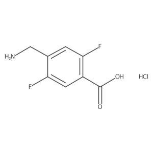 4-(Aminomethyl)-2,5-difluorobenzoic acid;hydrochloride结构式