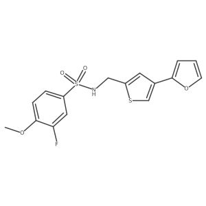 3-fluoro-N-{[4-(furan-2-yl)thiophen-2-yl]methyl}-4-methoxybenzene-1-sulfonamide Structure