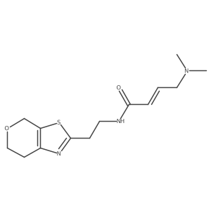 (2E)-4-(dimethylamino)-N-(2-{4H,6H,7H-pyrano[4,3-d][1,3]thiazol-2-yl}ethyl)but-2-enamide结构式