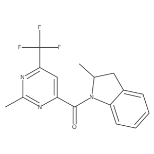(2-Methyl-2,3-dihydroindol-1-yl)-[2-methyl-6-(trifluoromethyl)pyrimidin-4-yl]methanone Structure
