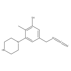 5-(Azidomethyl)-2-methyl-3-(piperazin-1-yl)benzene-1-thiol结构式