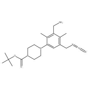 Tert-butyl 4-[3-(aminomethyl)-5-(azidomethyl)-2,4-dimethylphenyl]piperazine-1-carboxylate结构式