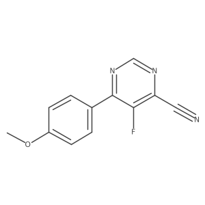 5-Fluoro-6-(4-methoxyphenyl)pyrimidine-4-carbonitrile结构式