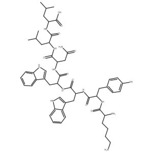 L-Lysyl-L-tyrosyl-L-tryptophyl-L-tryptophyl-L-asparaginyl-L-leucyl-L-leucine结构式