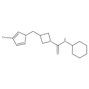 3-[(4-chloro-1H-pyrazol-1-yl)methyl]-N-cyclohexylazetidine-1-carboxamide结构式