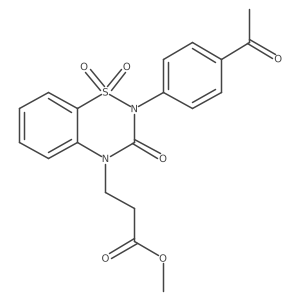 Methyl 3-[2-(4-acetylphenyl)-1,1,3-trioxo-1lambda6,2,4-benzothiadiazin-4-yl]propanoate Structure