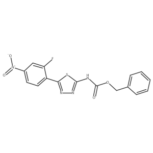 benzyl N-[5-(2-fluoro-4-nitrophenyl)-1,3,4-thiadiazol-2-yl]carbamate结构式