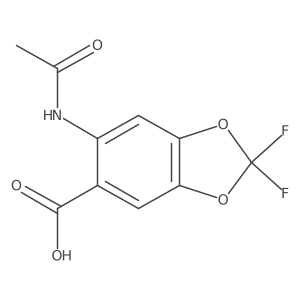 6-acetamido-2,2-difluoro-1,3-benzodioxole-5-carboxylic acid结构式