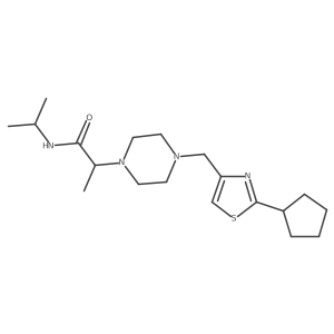 2-{4-[(2-cyclopentyl-1,3-thiazol-4-yl)methyl]piperazin-1-yl}-N-(propan-2-yl)propanamide Structure