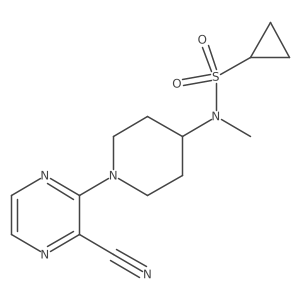N-[1-(3-cyanopyrazin-2-yl)piperidin-4-yl]-N-methylcyclopropanesulfonamide结构式