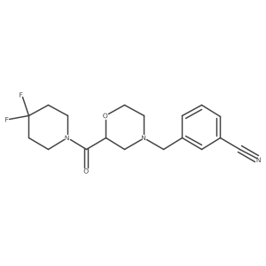 3-{[2-(4,4-Difluoropiperidine-1-carbonyl)morpholin-4-yl]methyl}benzonitrile结构式
