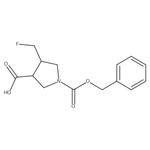 (3R,4S)-1-((Benzyloxy)carbonyl)-4-(fluoromethyl)pyrrolidine-3-carboxylic acid Structure