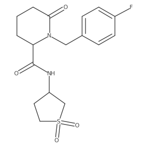 N-(1,1-dioxothiolan-3-yl)-1-[(4-fluorophenyl)methyl]-6-oxopiperidine-2-carboxamide结构式