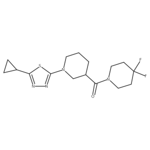 1-(5-Cyclopropyl-1,3,4-thiadiazol-2-yl)-3-(4,4-difluoropiperidine-1-carbonyl)piperidine Structure