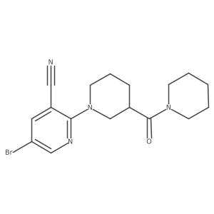 5-Bromo-2-[3-(piperidine-1-carbonyl)piperidin-1-yl]pyridine-3-carbonitrile结构式