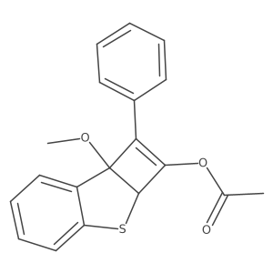 Benzo[b]cyclobuta[d]thiophene-2-ol, 2a,7b-dihydro-7b-methoxy-1-phenyl-, 2-acetate结构式
