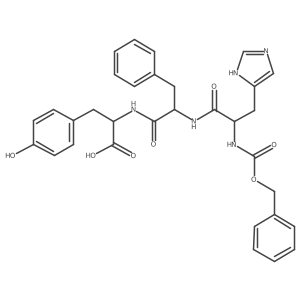 L-Tyrosine, N-[N-[N-[(phenylmethoxy)carbonyl]-L-histidyl]-L-phenylalanyl]- Structure