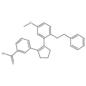 3-[2-[5-(Methylthio)-2-(phenylmethoxy)phenyl]-1-cyclopenten-1-yl]benzoic acid结构式