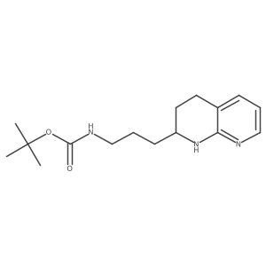 tert-butyl N-[3-(1,2,3,4-tetrahydro-1,8-naphthyridin-2-yl)propyl]carbamate结构式