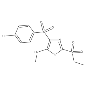 4-[(4-chlorophenyl)sulfonyl]-2-(ethylsulfonyl)-N-methyl-1,3-thiazol-5-amine Structure