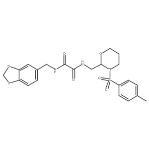 N'-(1,3-benzodioxol-5-ylmethyl)-N-[[3-(p-tolylsulfonyl)-1,3-oxazinan-2-yl]methyl]oxamide Structure