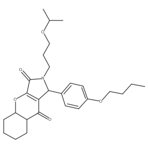 1-(4-butoxyphenyl)-2-(3-propan-2-yloxypropyl)-4a,5,6,7,8,8a-hexahydro-1H-chromeno[2,3-c]pyrrole-3,9-dione结构式