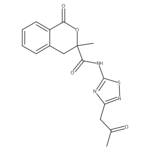 3-methyl-1-oxo-N-[3-(2-oxopropyl)-1,2,4-thiadiazol-5-yl]-3,4-dihydro-1H-isochromene-3-carboxamide Structure