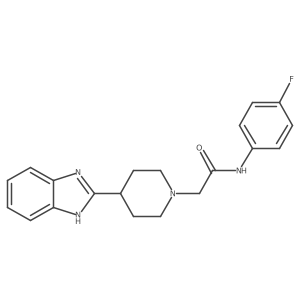 2-(4-(1H-benzo[d]imidazol-2-yl)piperidin-1-yl)-N-(4-fluorophenyl)acetamide结构式