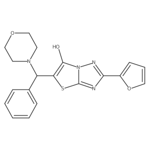 2-(Furan-2-yl)-5-(morpholino(phenyl)methyl)thiazolo[3,2-b][1,2,4]triazol-6-ol结构式