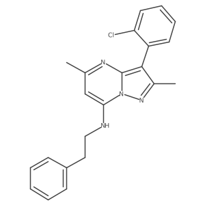 3-(2-chlorophenyl)-2,5-dimethyl-N-(2-phenylethyl)pyrazolo[1,5-a]pyrimidin-7-amine结构式