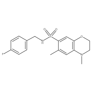 N-(4-Fluorobenzyl)-4,6-dimethyl-3,4-dihydro-2H-benzo[b][1,4]oxazine-7-sulfonamide Structure