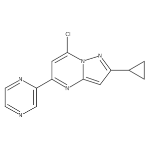 Pyrazolo[1,5-a]pyrimidine,7-chloro-2-cyclopropyl-5-pyrazinyl-结构式
